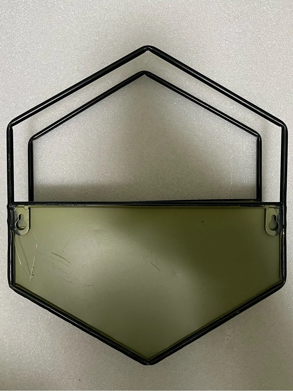 Retro “Be Kind” Olive Green hexagon Wall Decor sign Hanging Planter